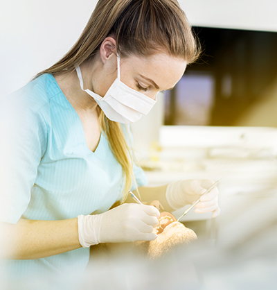 dentist working on patient